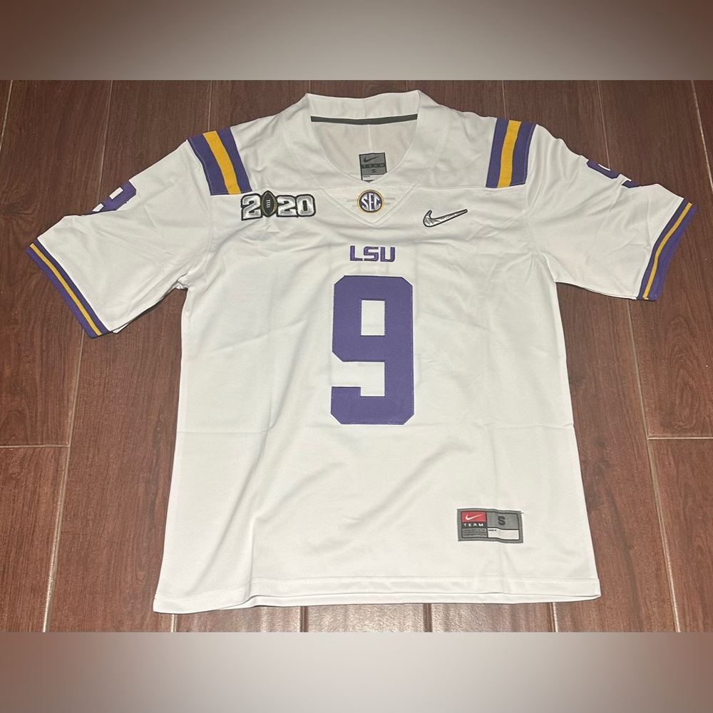 Joe Burrow LSU Tigers Championship White Jersey Size S-2XL